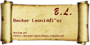 Becker Leonidász névjegykártya